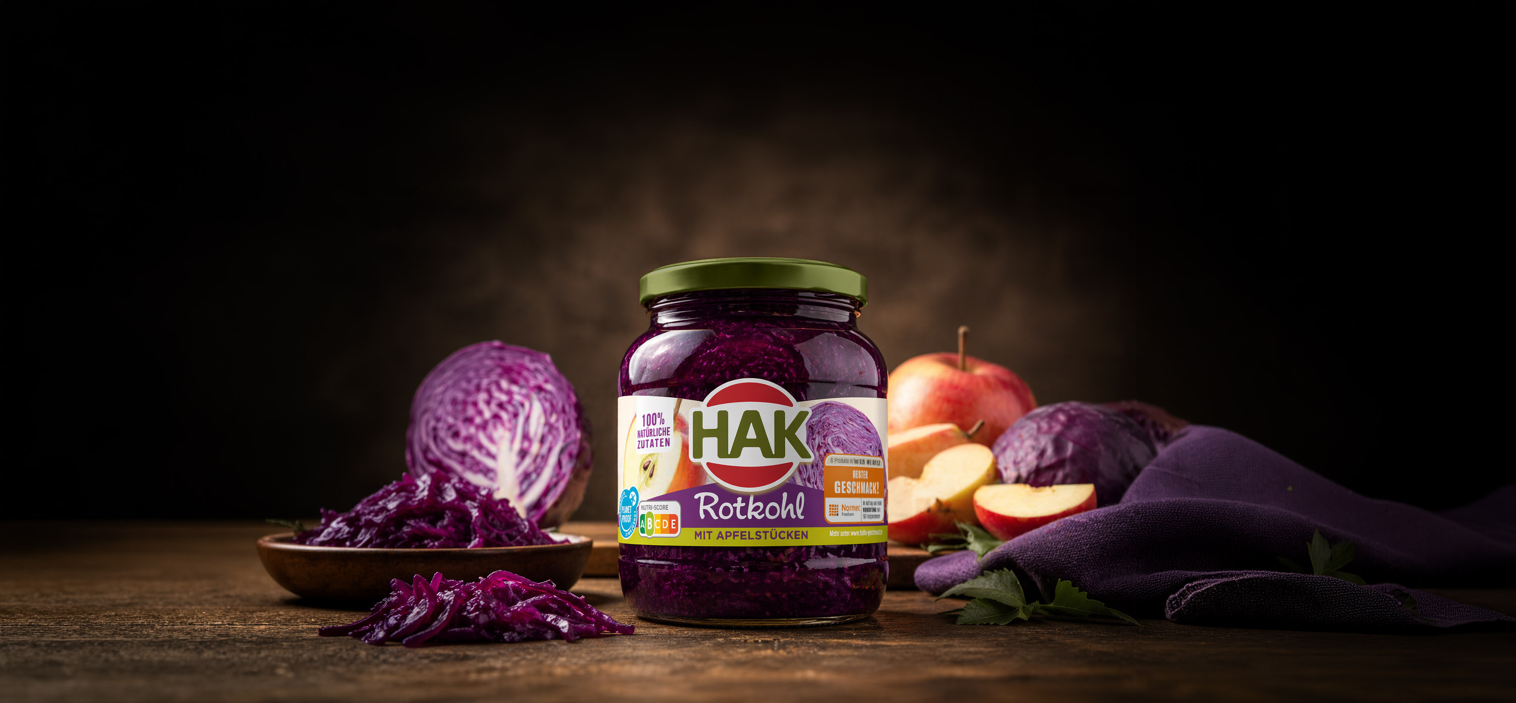 HAK Rotkohl Glas mit Rotkohl und Äpfeln